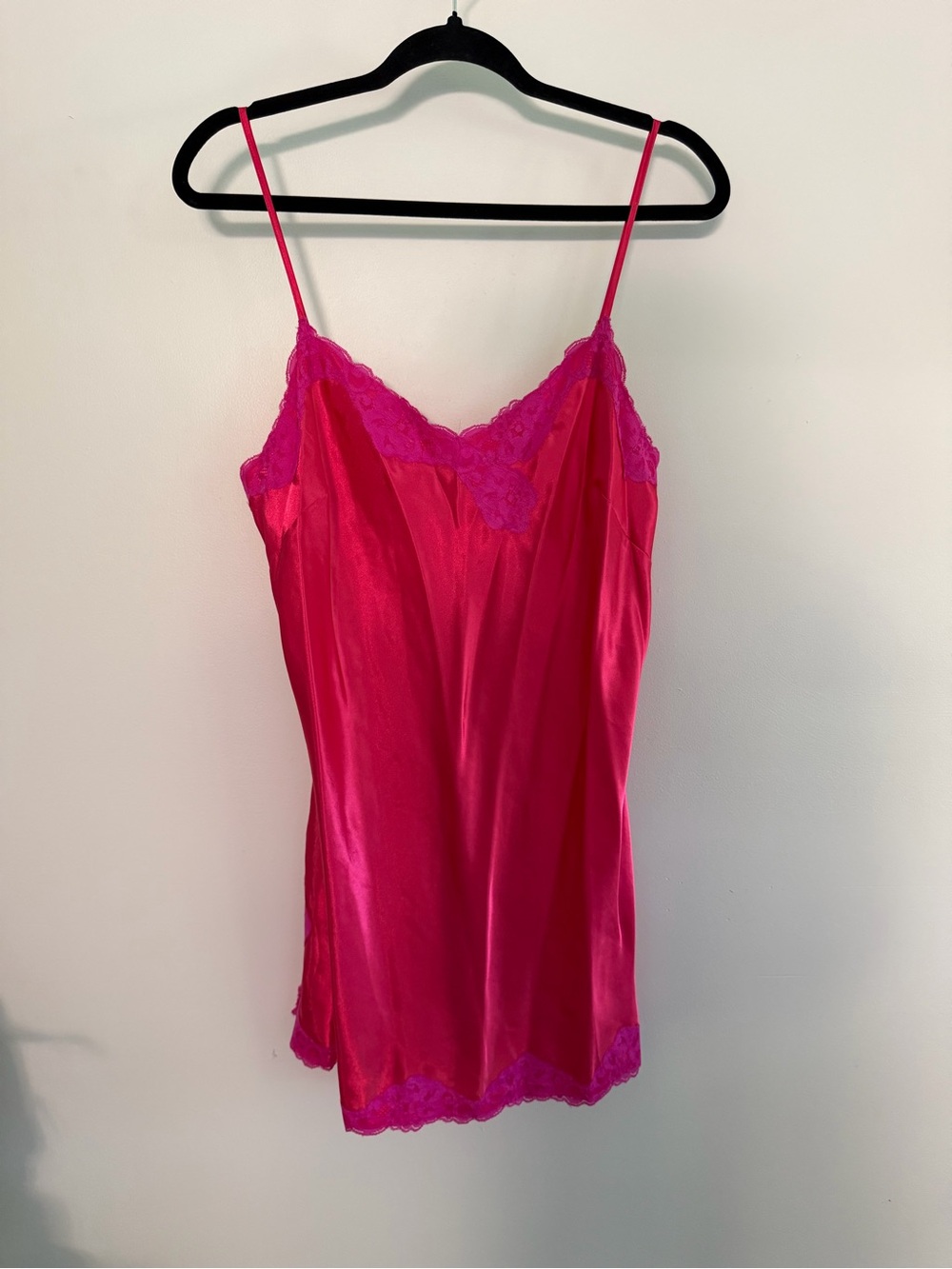 La SENZA Hot Pink Satin Slip Dress